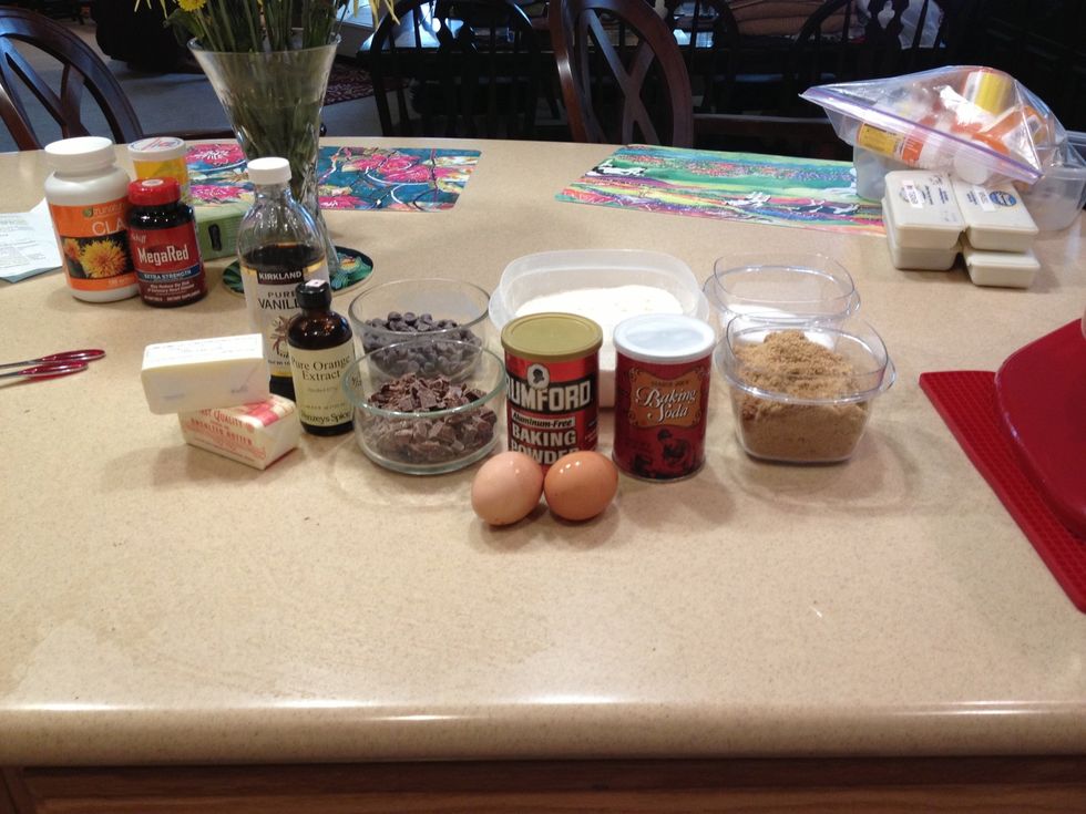 Gather your ingredients and preheat your oven to 350 degrees Fahrenheit.