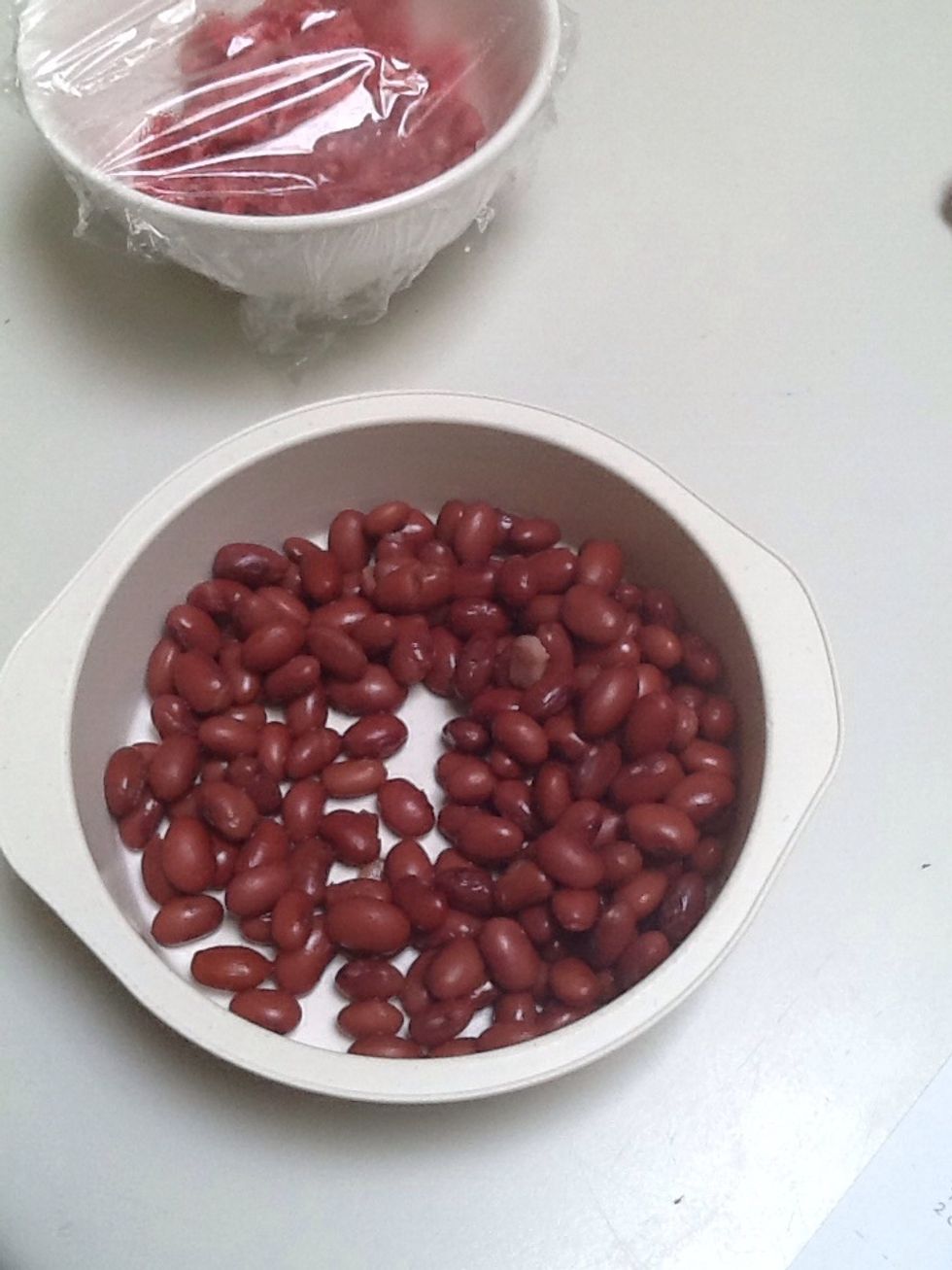 Gather your ingredients: Beans