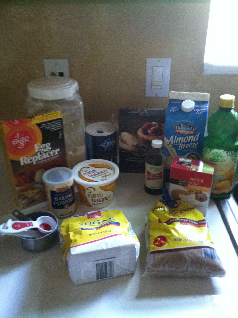 Gather your ingredients. Don't forget measuring materials!