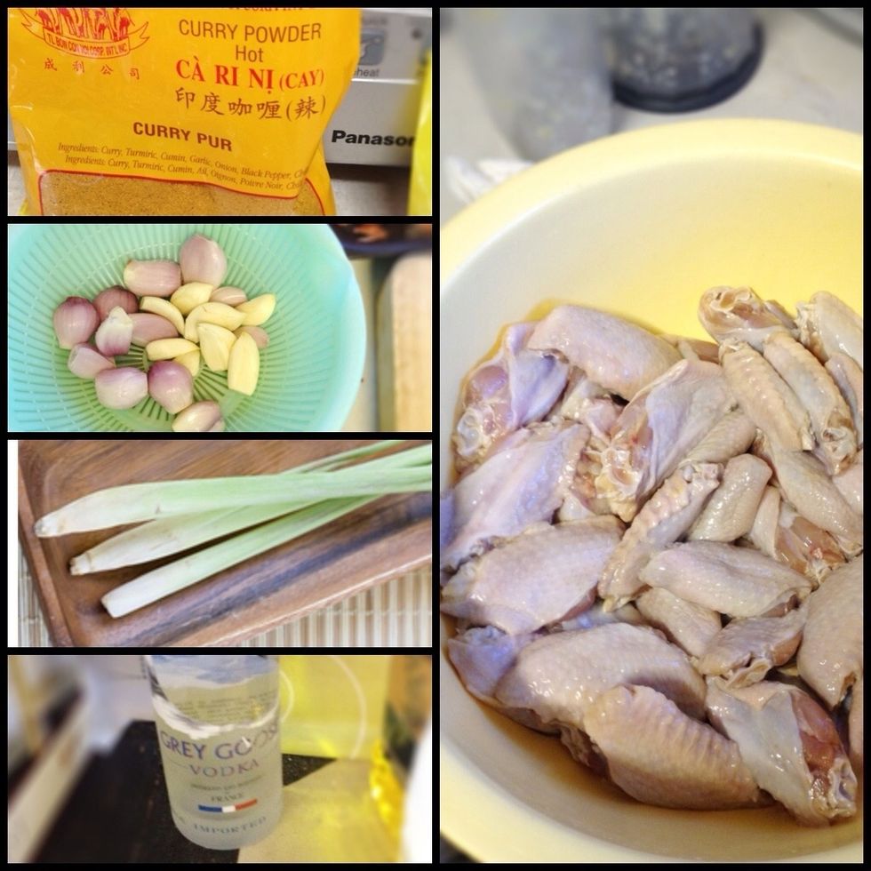 Gather your ingredients for the chicken marinade.