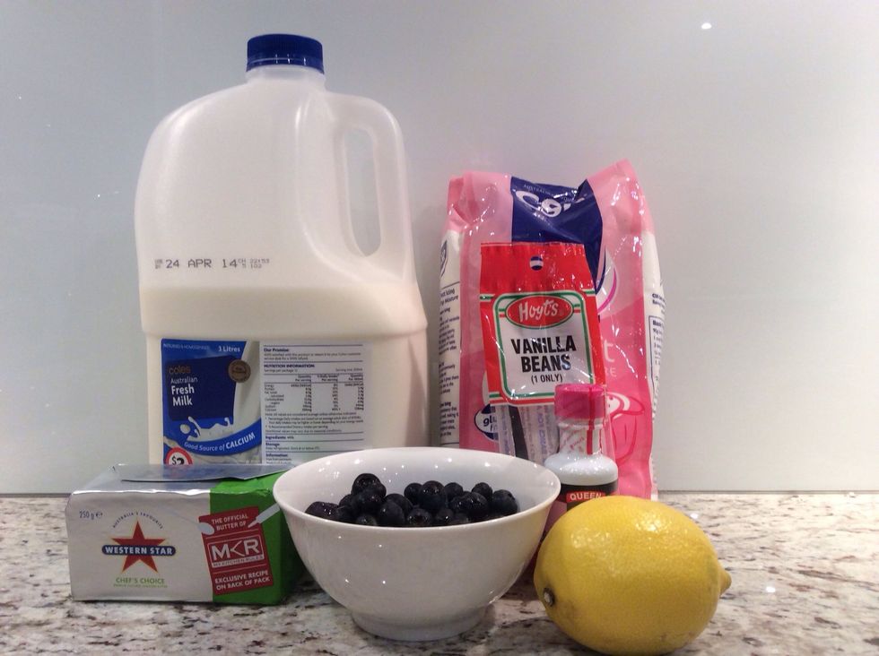 Gather your ingredients for the icing and filling for the macarons.