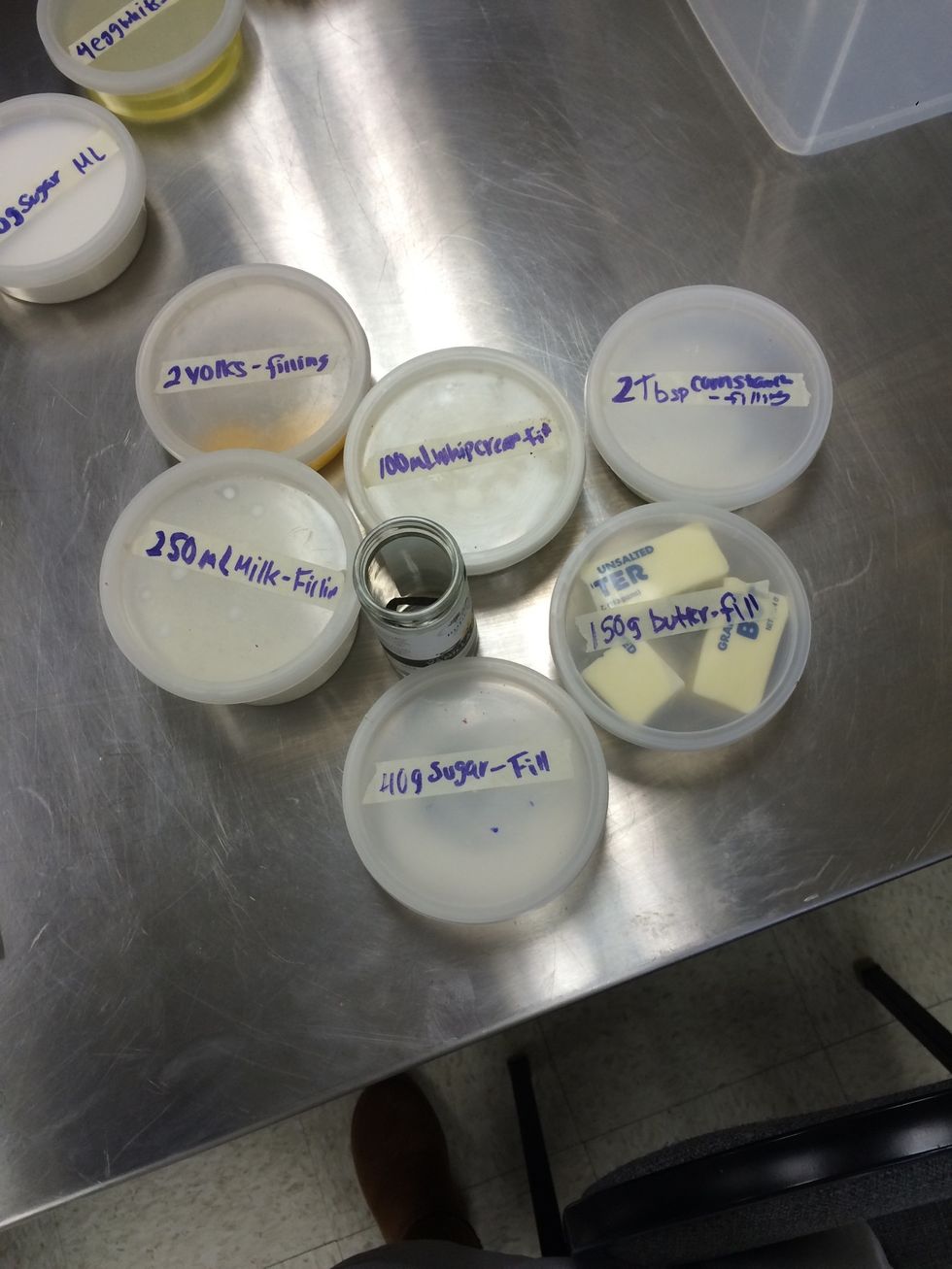 Gather your ingredients for your filling.