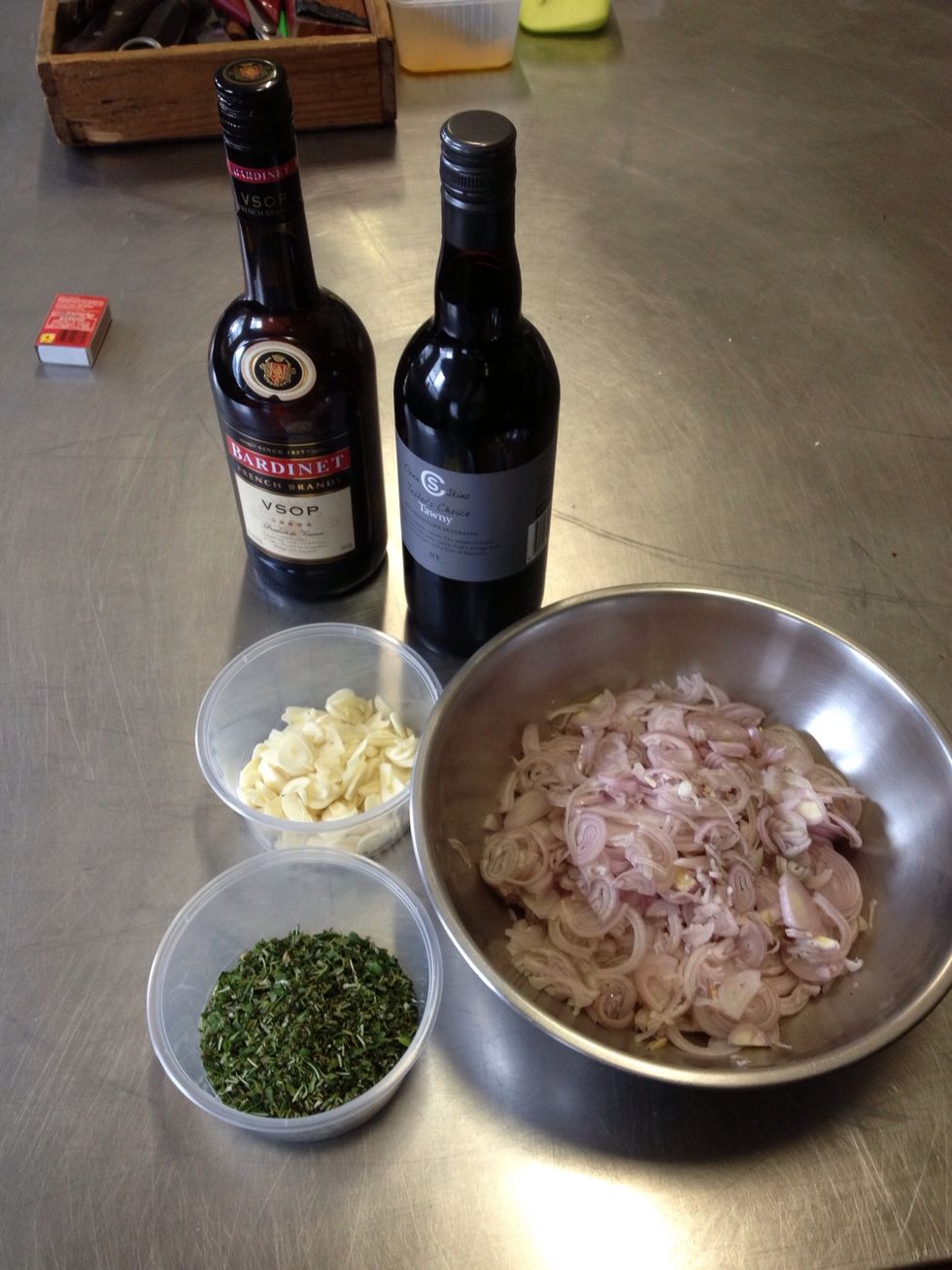 Gather your ingredients for your reduction