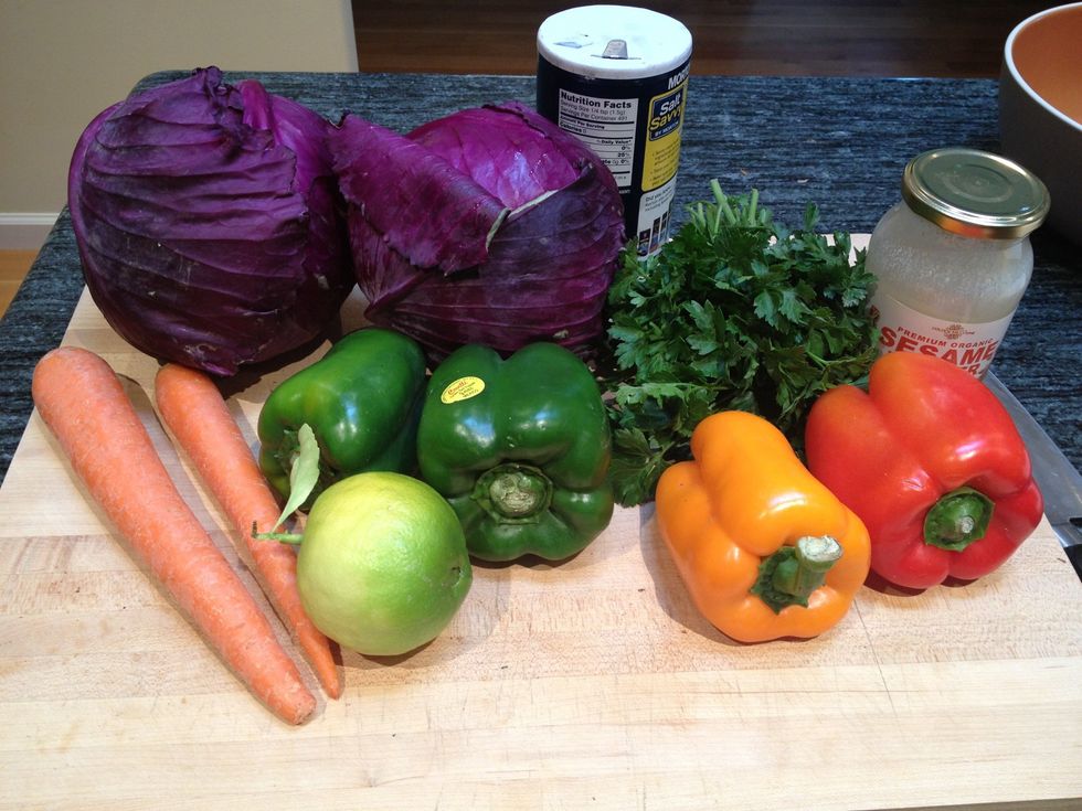 Gather your ingredients. I have doubled the recipe, as I made it for a large group.