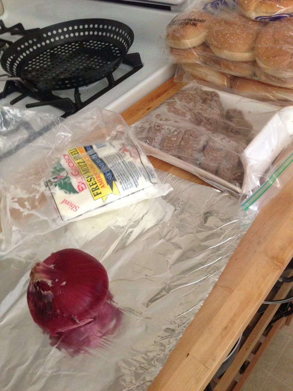 Gather your ingredients! (Ignore the coloring on the beef, it was frozen)