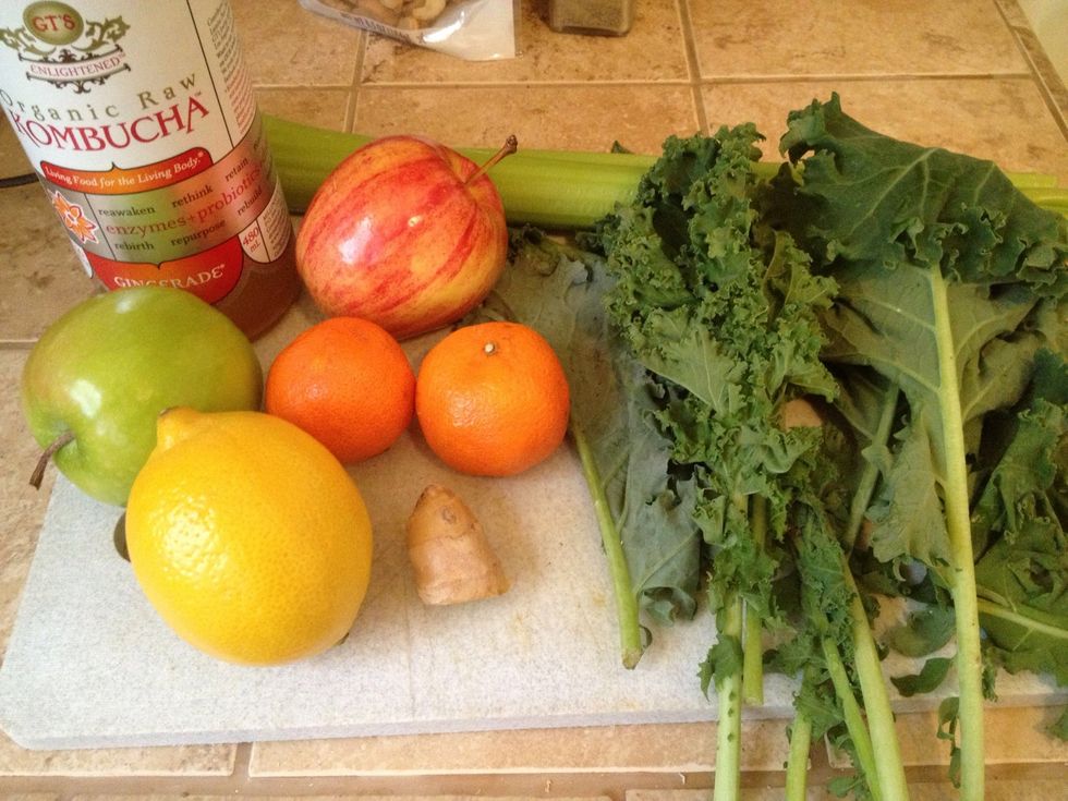 Gather your ingredients. It's best to juice fresh each time. The fruits and vegetables start losing their nutrition as soon as you cut them.