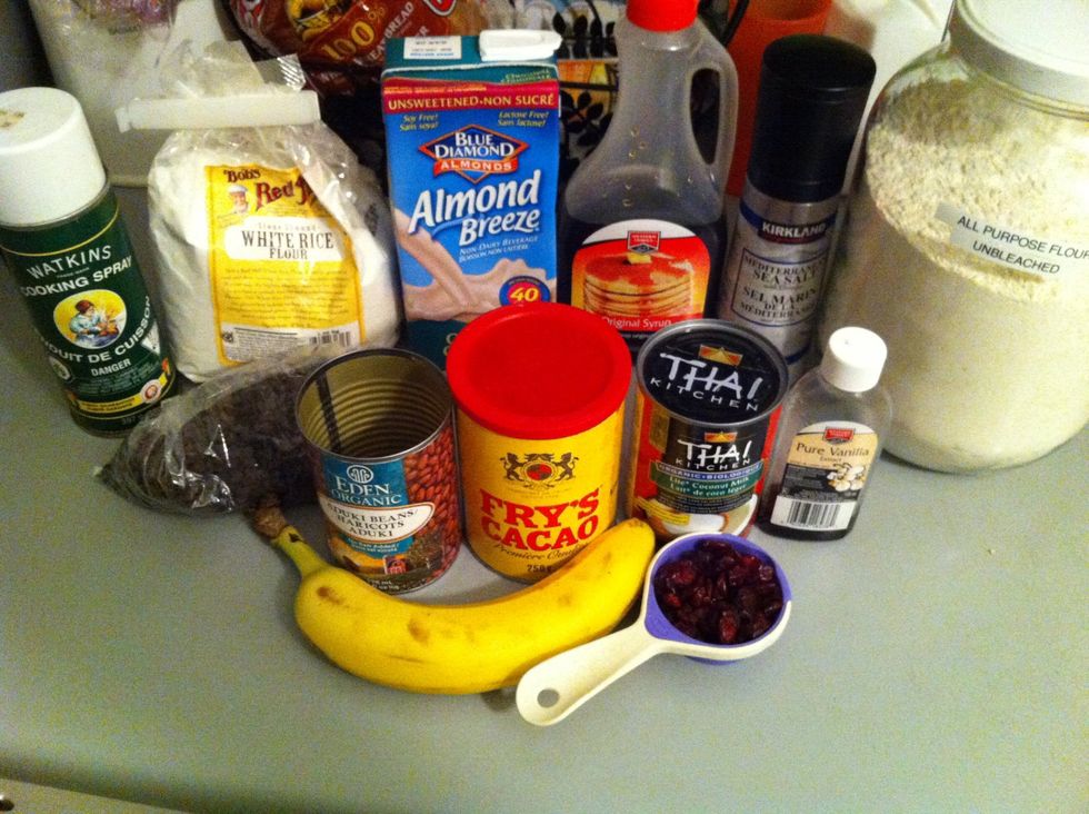 Gather your ingredients.  The recipe in the article calls for barley flour and rice flour, but I used unbleached all-purpose flour.