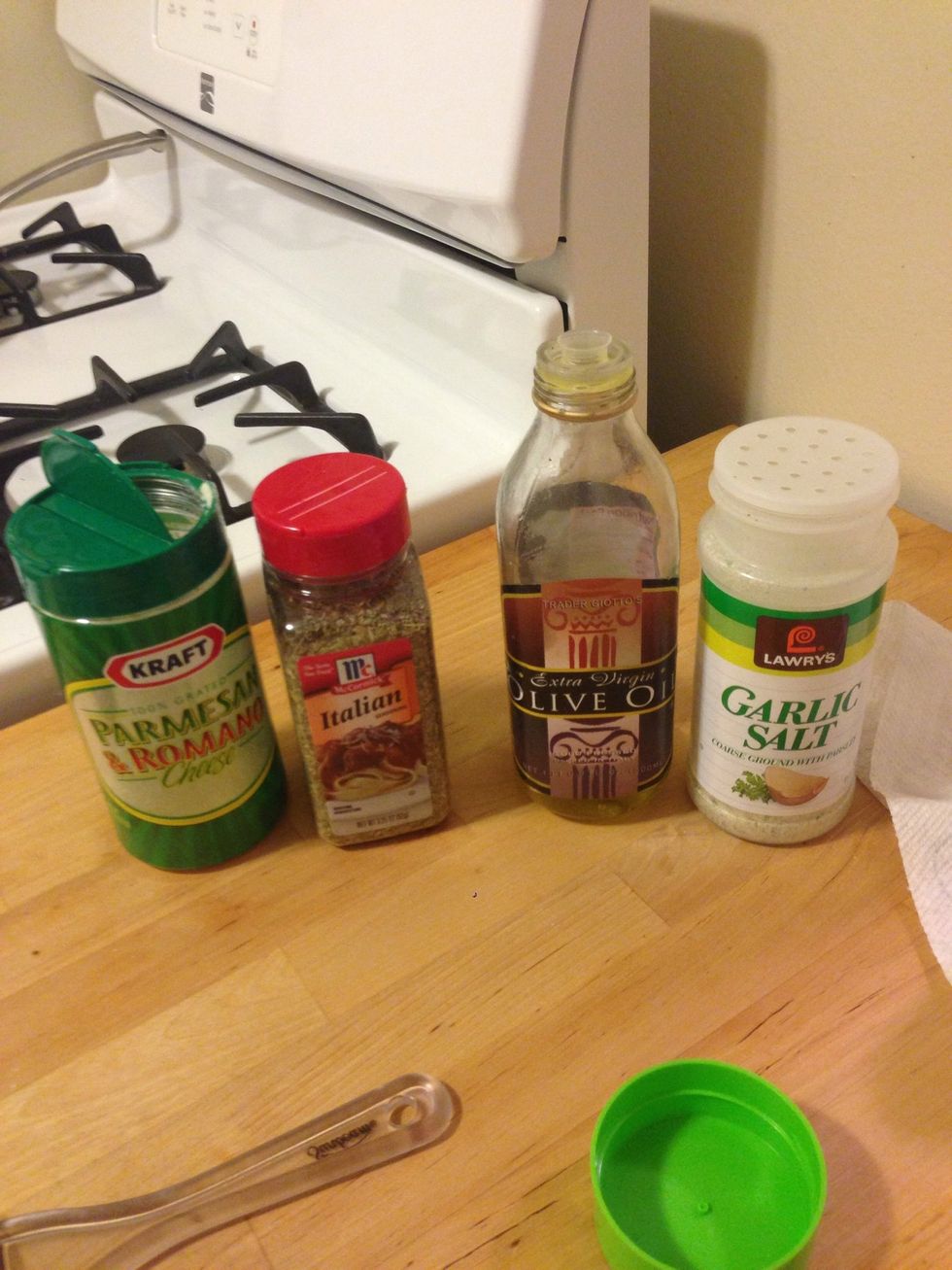 Gather your ingredients. These are the spices I used on the chicken breast.