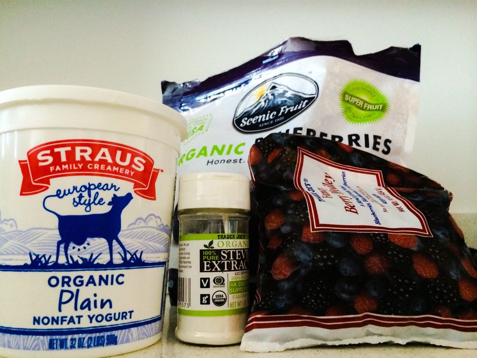 Gather your ingredients \u2022 plus smartstick blender (or other blender) \u2022 large blending cup