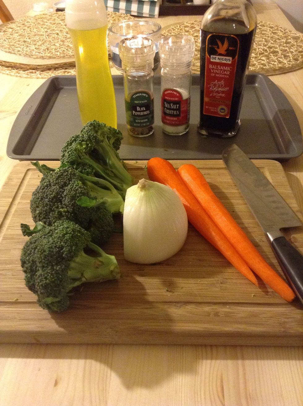 Gather your ingredients. You can use any vegetable you like, I just chose what I had on hand. This is a great way to use up veggies that are about to go bad.