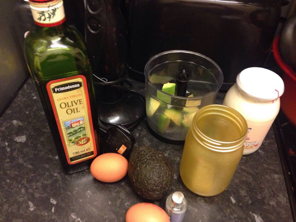 Gather your ingredients. You may use any choice of essential oil or even mix them. I like to use lavender or tea tree.