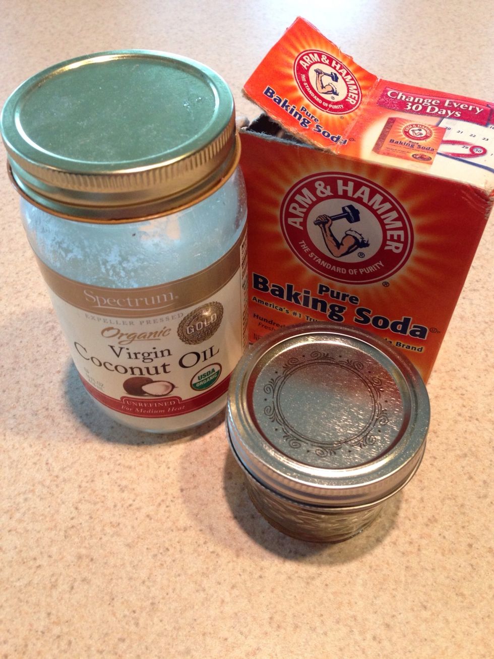Gather your materials. This simple scrub only requires two ingredients.