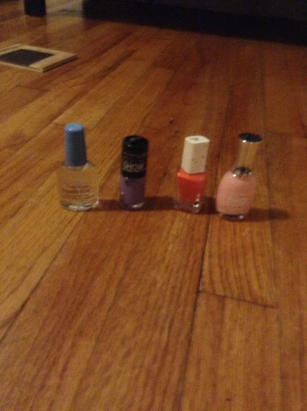 Gather your nail polishes.