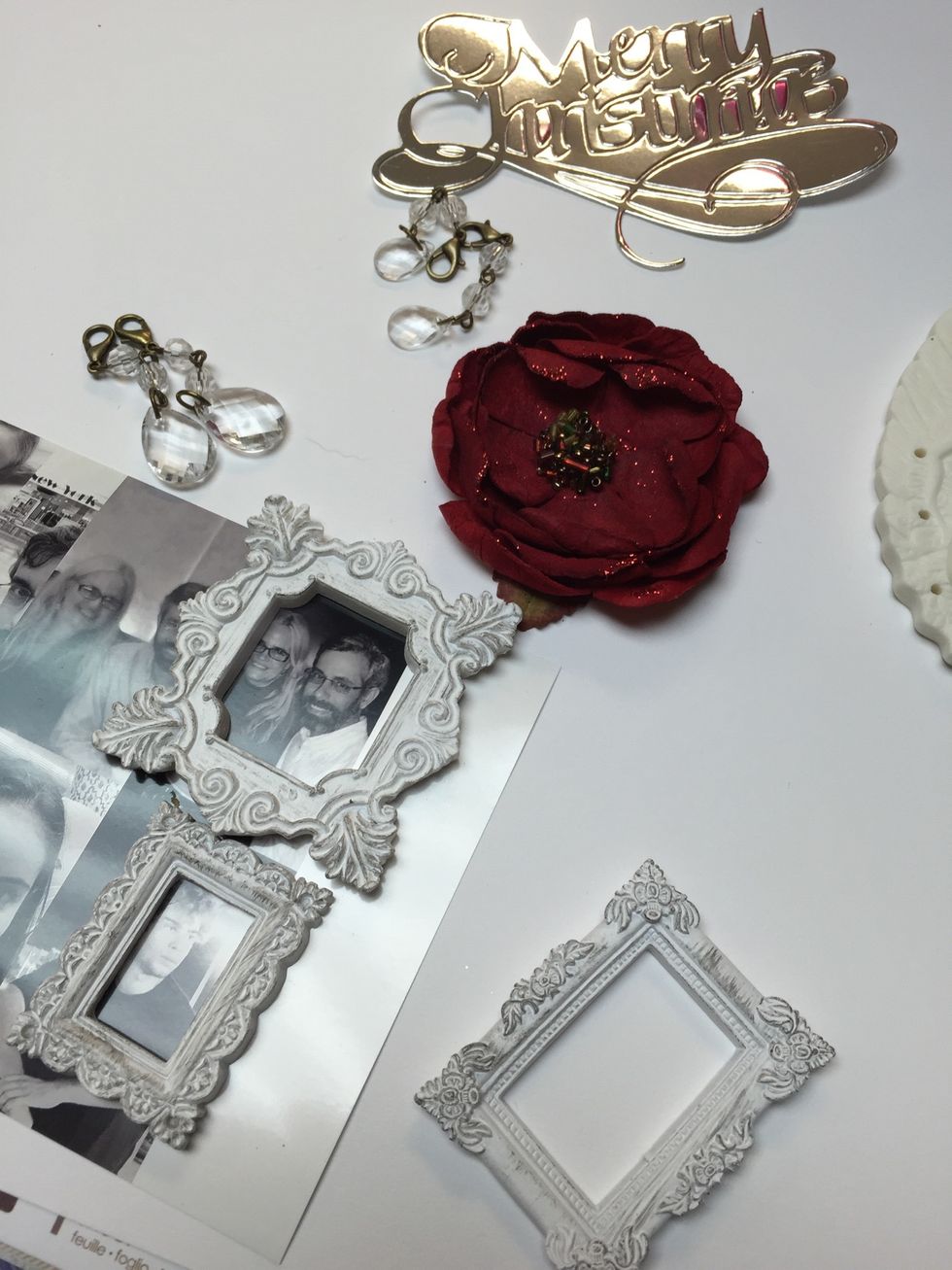 Gather your pictures and cut to size depending on frames