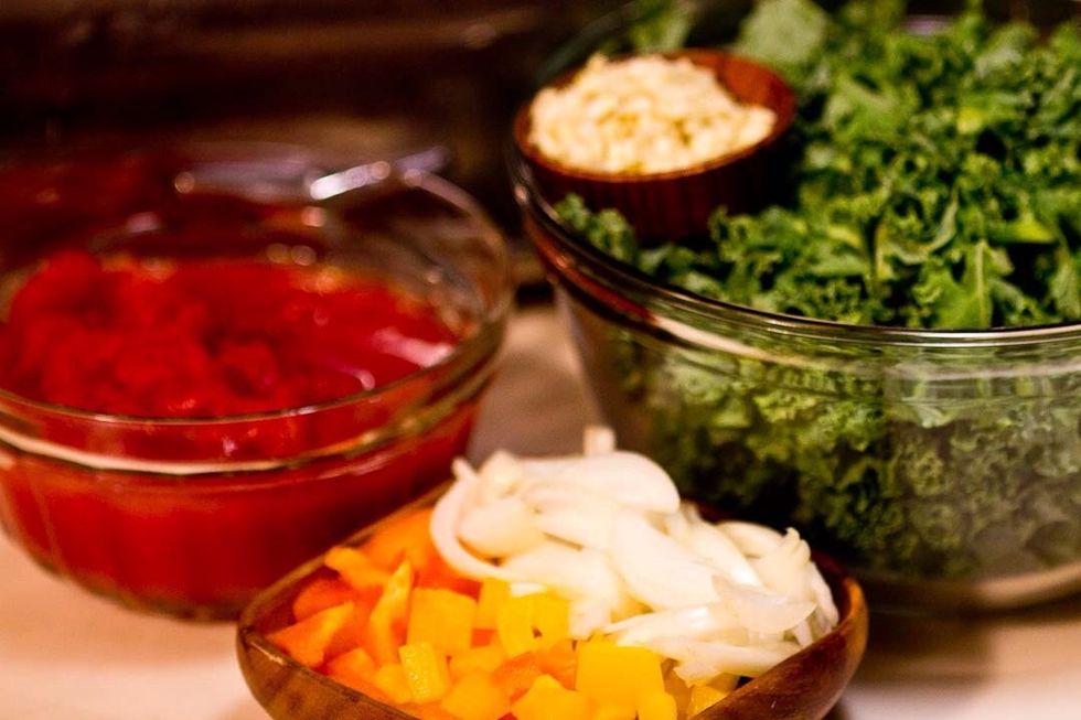 Gather your prepped ingredients before you hit the stove