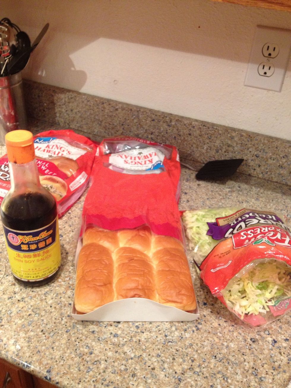 Gather your sandwich ingredients together..,