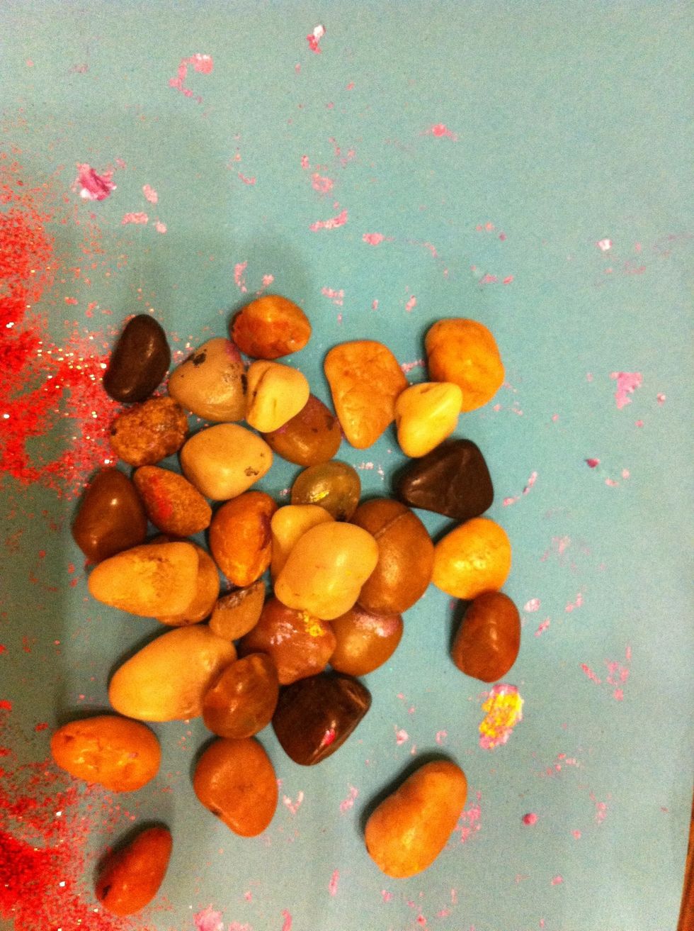 Gather your stones and wash them. Let them dry.