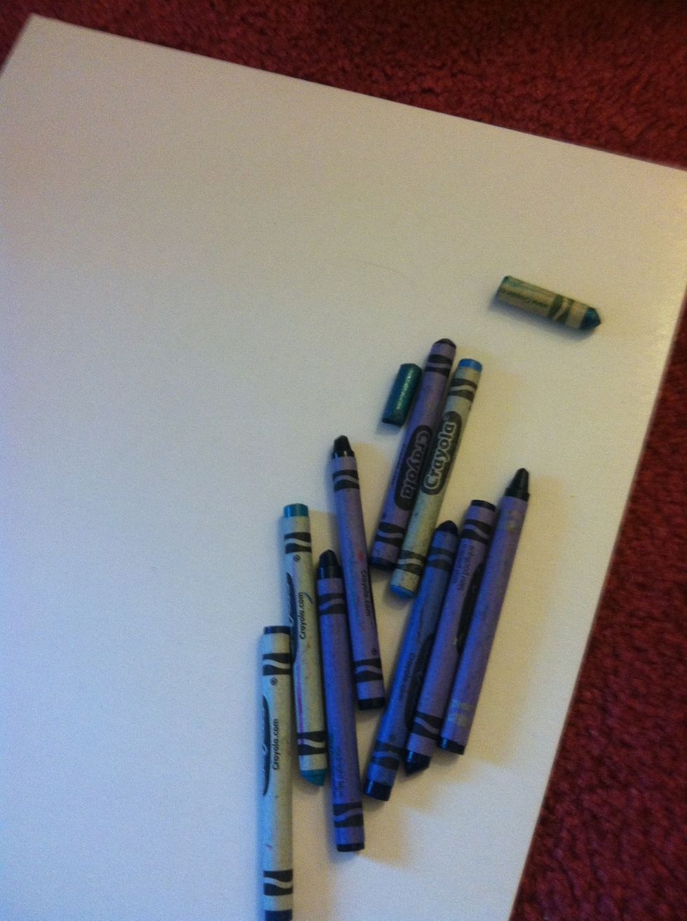 Gather your supplies and the colored crayon you want