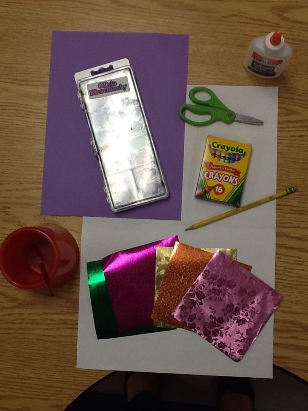 Gather your supplies at your table.