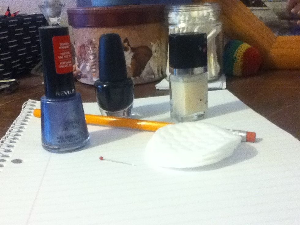 Gather your supplies! (Cotton buds and nail polish remover are optional. You only need them if you're messy with nail polish-- like me!)