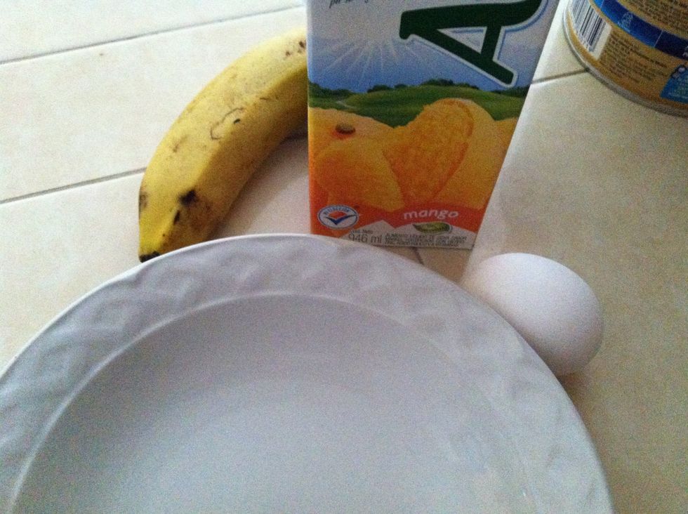 Gather your supplies, I use soy juice cause my 16 month old loves it! Feel free to use any juice you like