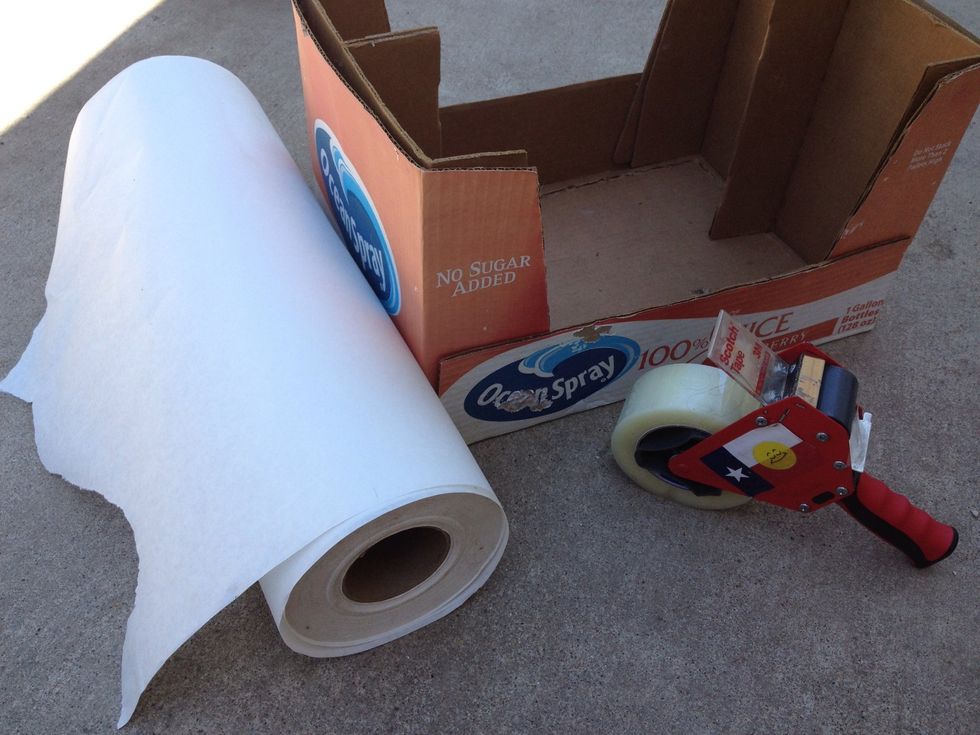 Gather your supplies. I used an old faded juice box I got from Sam's Club.
