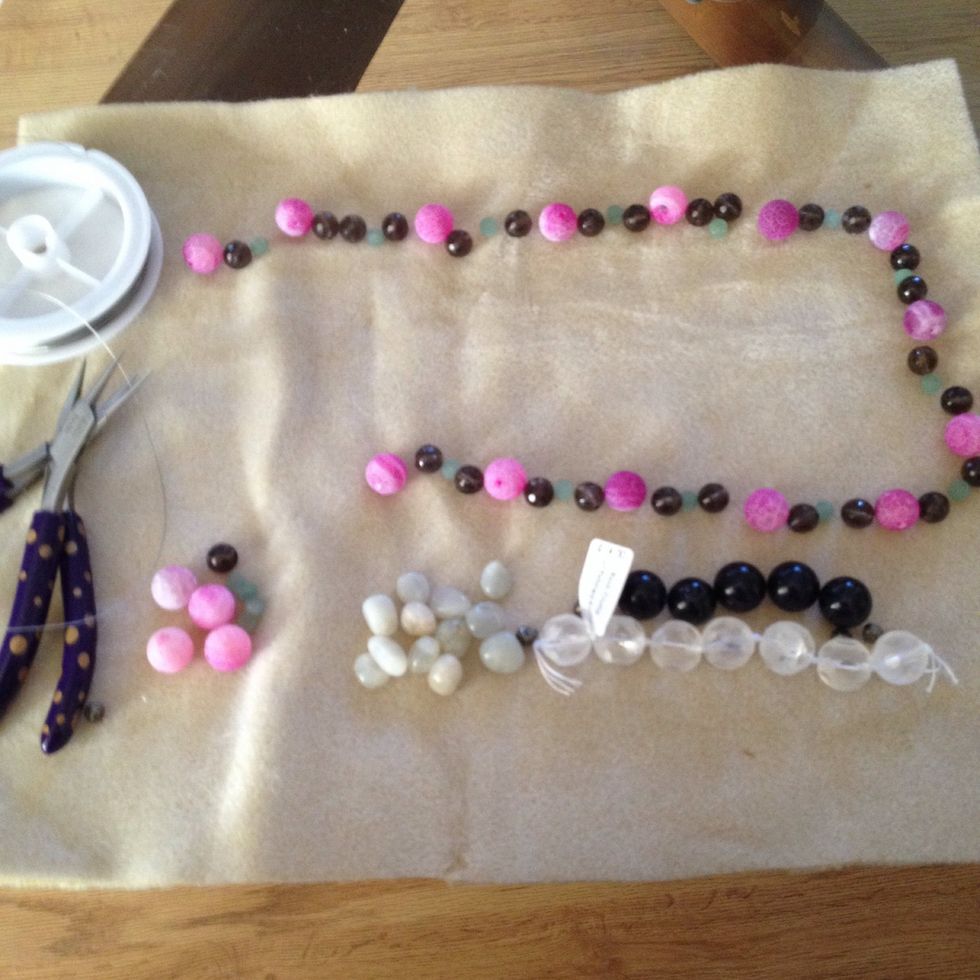 Gather your supplies on a jewellery mat