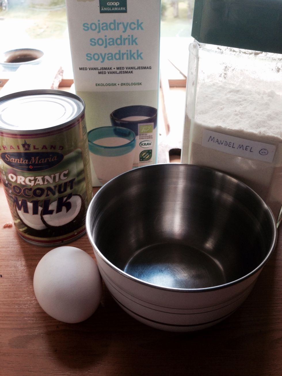 Gather your supplies! The coconut oil is for frying.