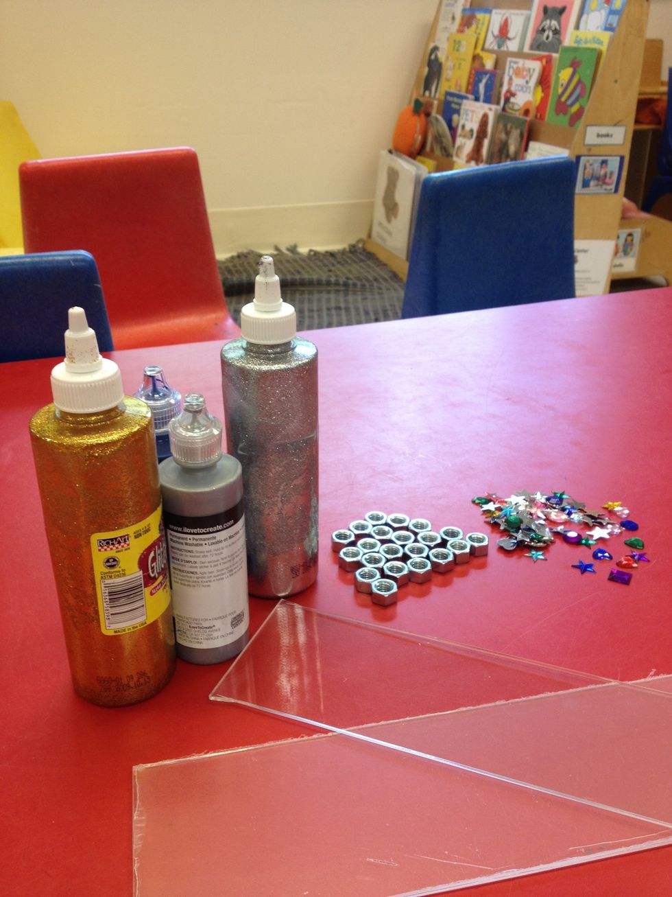 Gather your supplies. This project can get messy so be sure you have a washable surface or layer of newspaper.