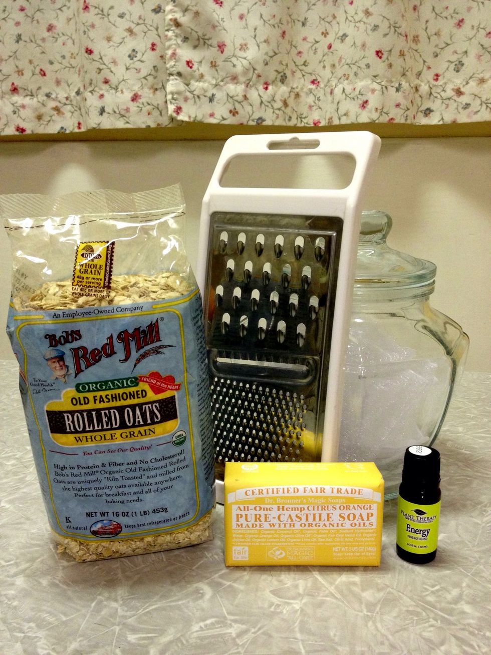Gather your supplies. You can use any soap you like. Jillee used a lavender soap with lavender essential oil.