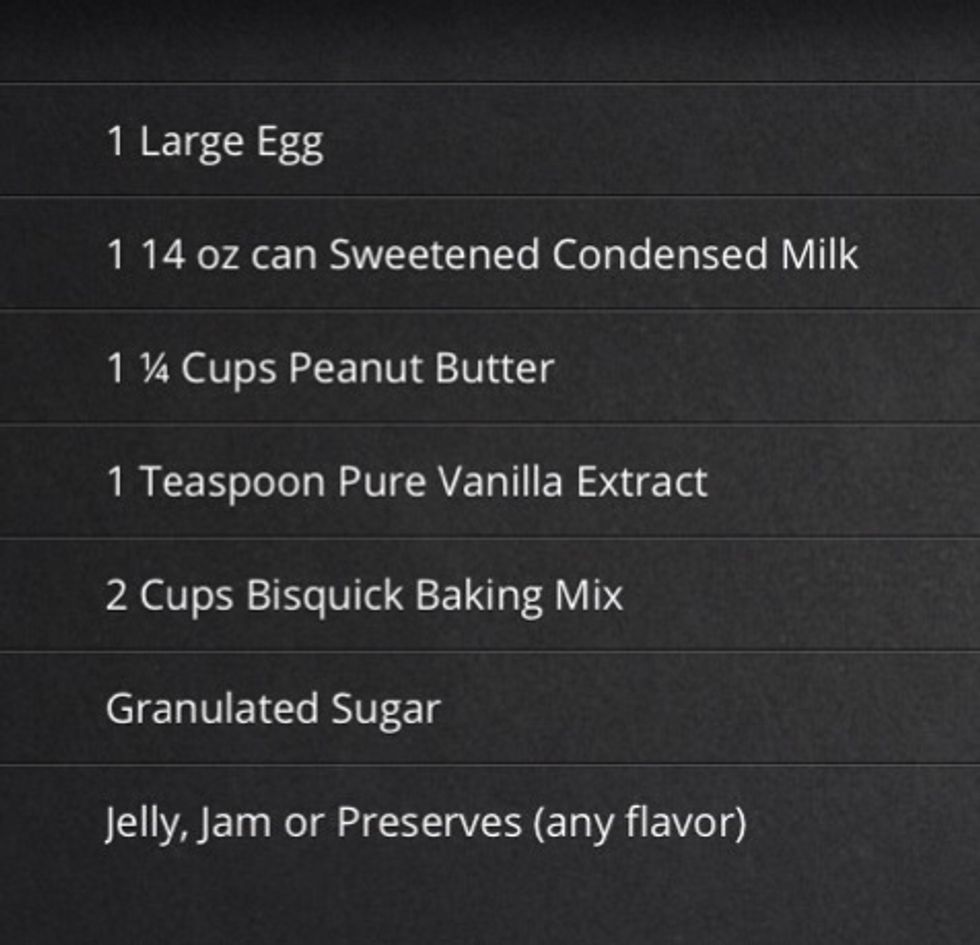 Gather your supplies. You will also need a cookie sheet (2 if you plan to bake them all at once) & an electric mixer. Recipe will yield 3-4 dozen cookies.
