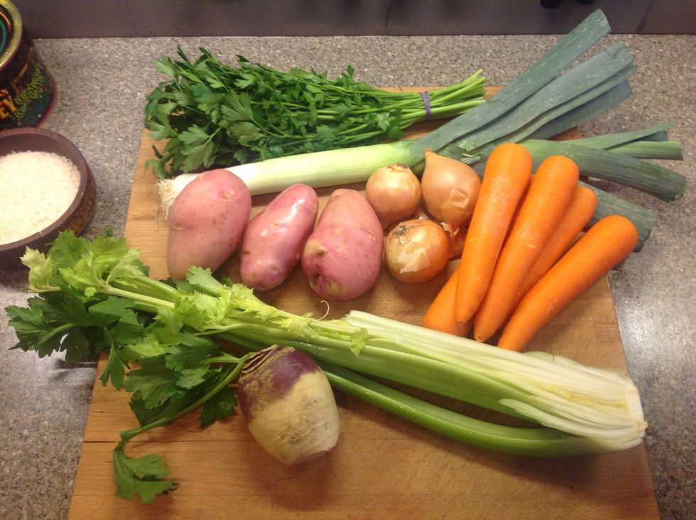 Gather your vegetables and parsley