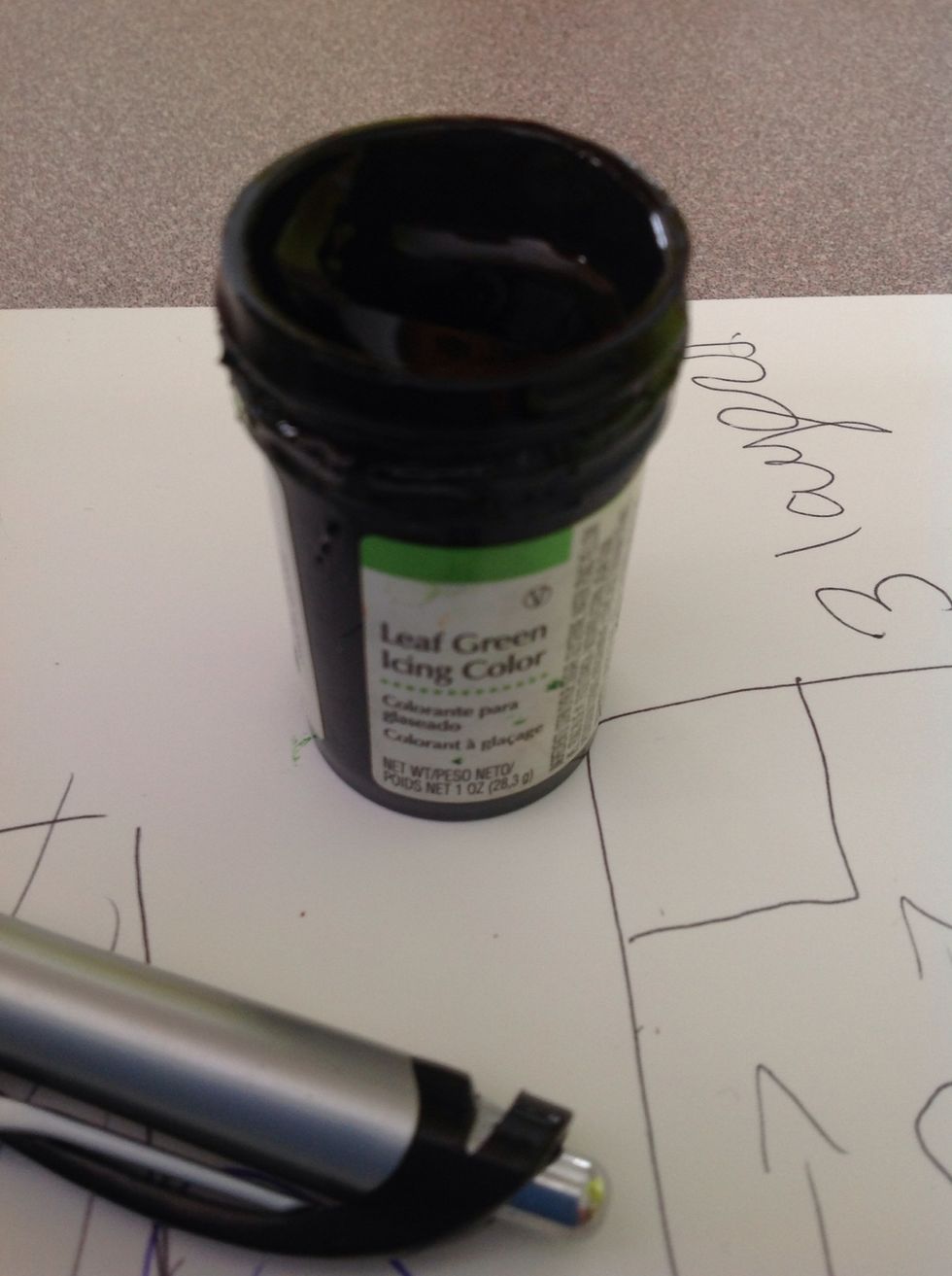 Gel food colouring for the grass