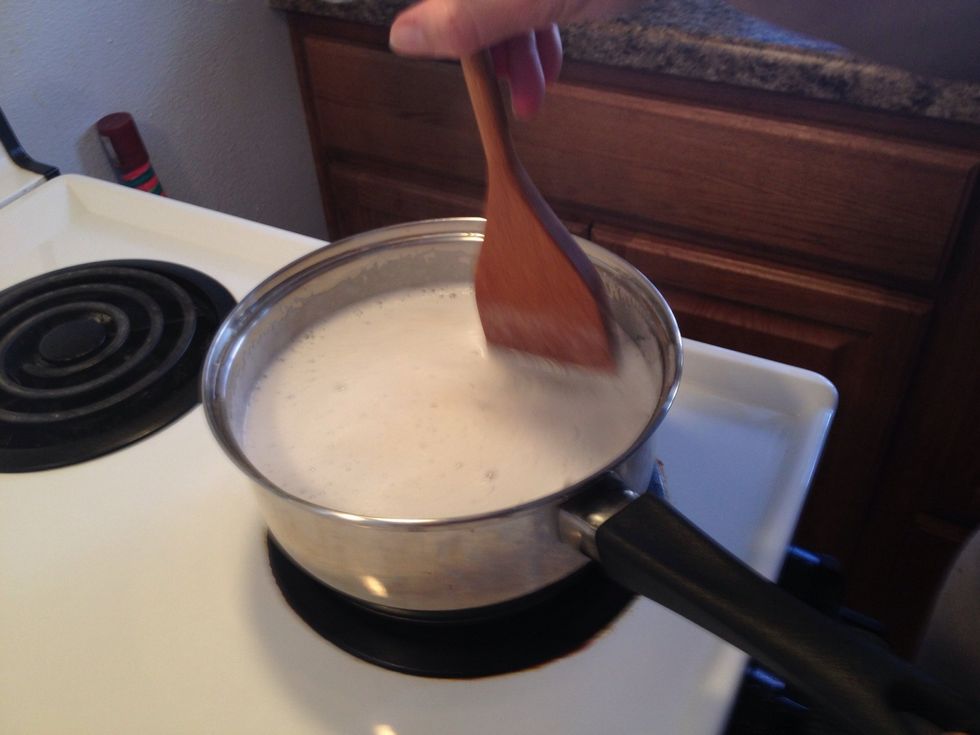Gelatin, cream and condensed milk in..Stir!