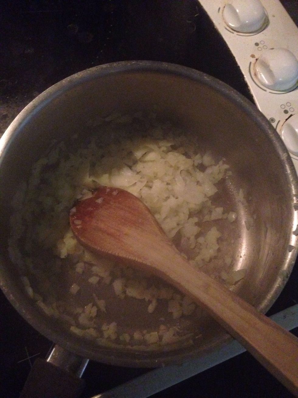 Gently cooking onions till there soft
