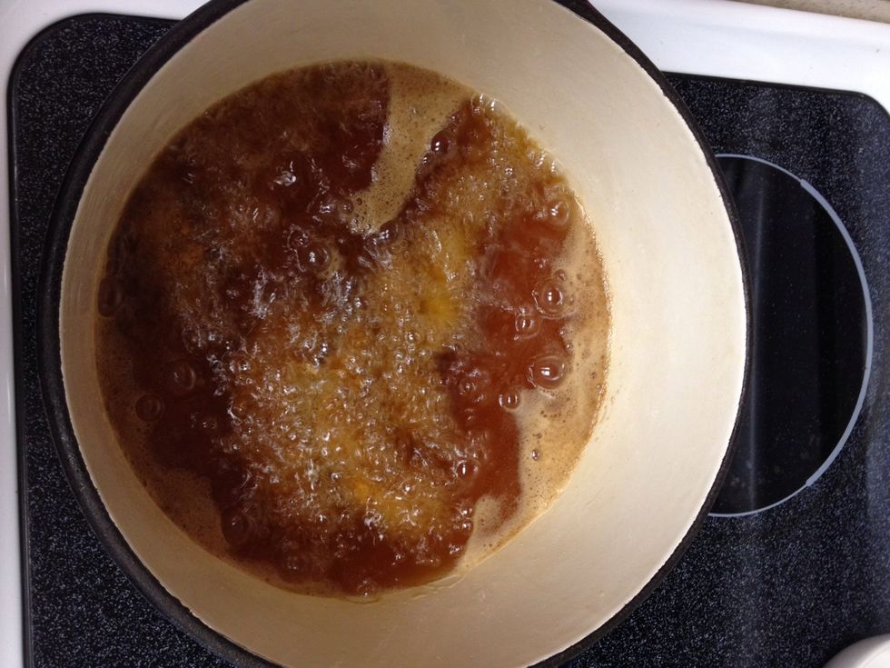 Gently drop the panko breaded catfish into the 350* oil. Let them cook for around 7 minutes depending on their size. Meat should be white when done.