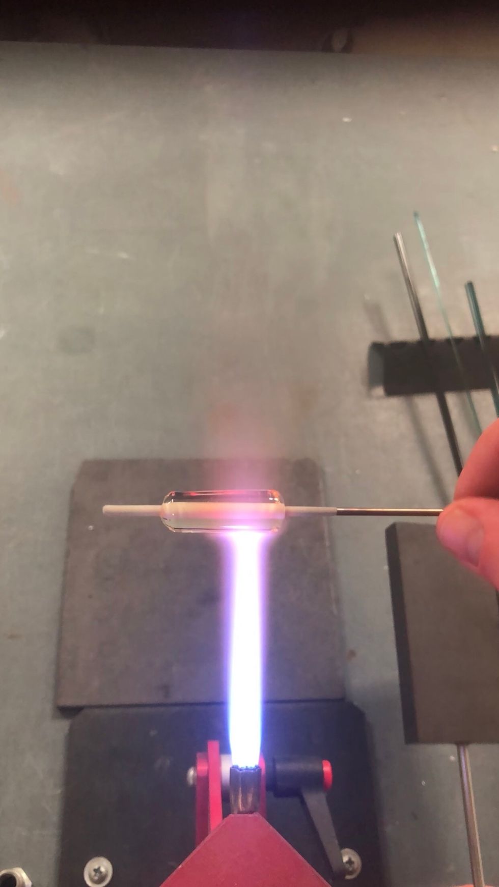 Gently heat the middle.