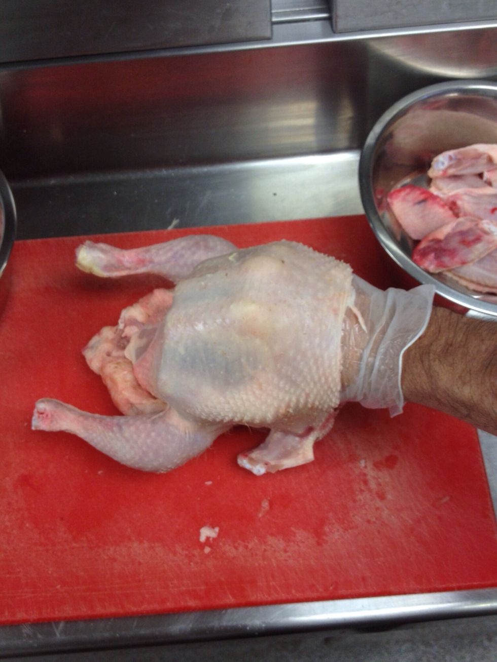 Gently lift the skin from the muscle using your fingers