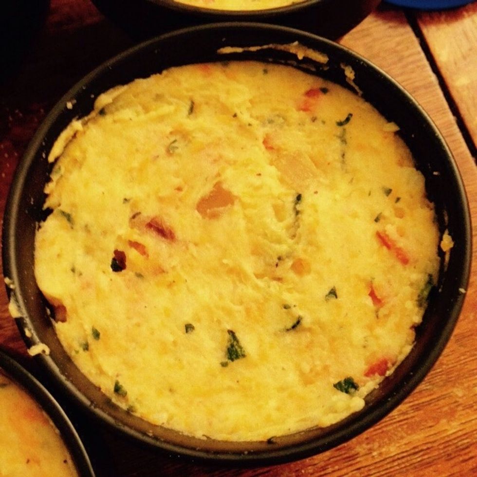 Gently press it and even it out with the back of a spoon