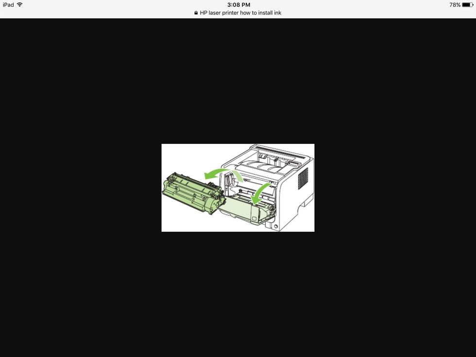Gently push the front of the printer and the front should pop open. It is at this point you should instal the ink. When installing the cartridges make sure to never touch ink.
