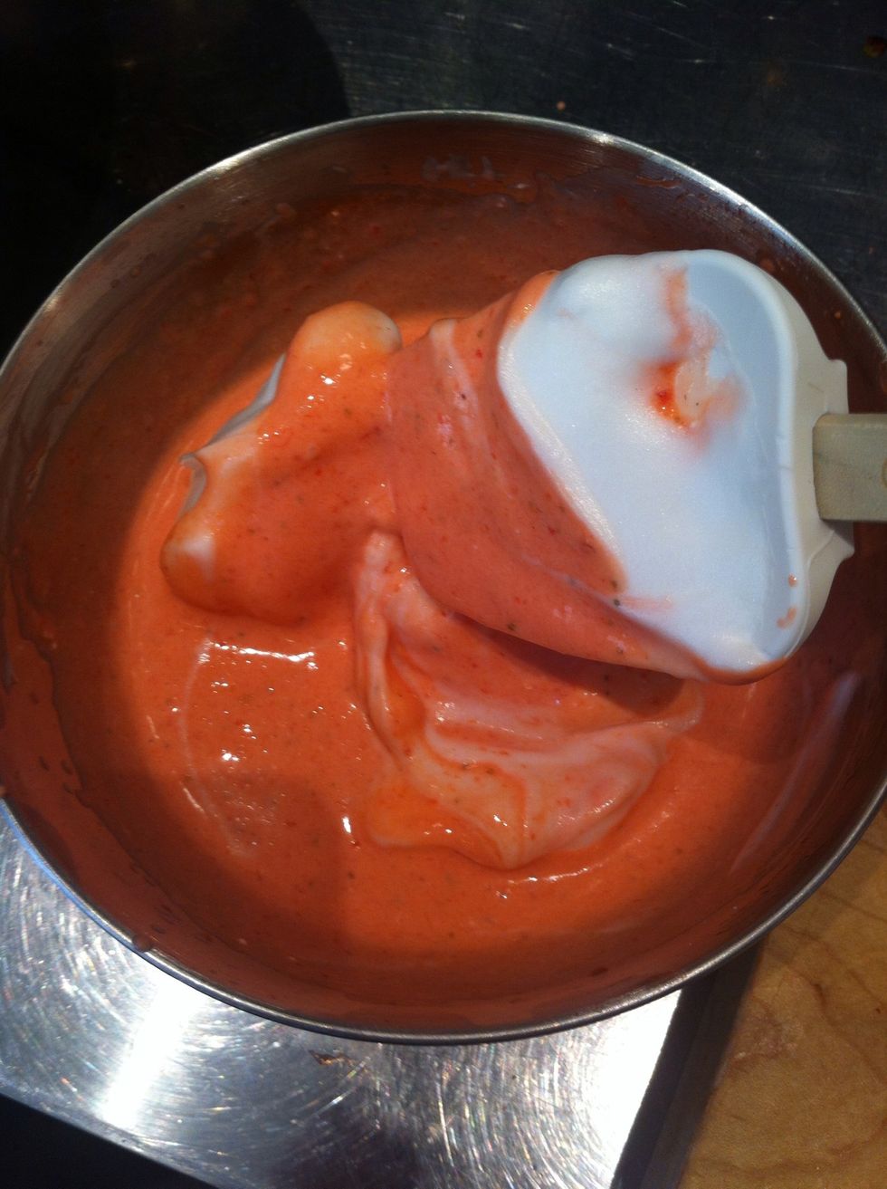 Gently so you keep as much air as possible so the mousses are light and fluffy!