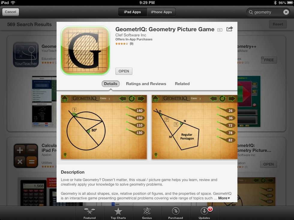 GEOMETRYIQ by CLEF SOFTWARE INC. is a neat game for testing your geometry skills.