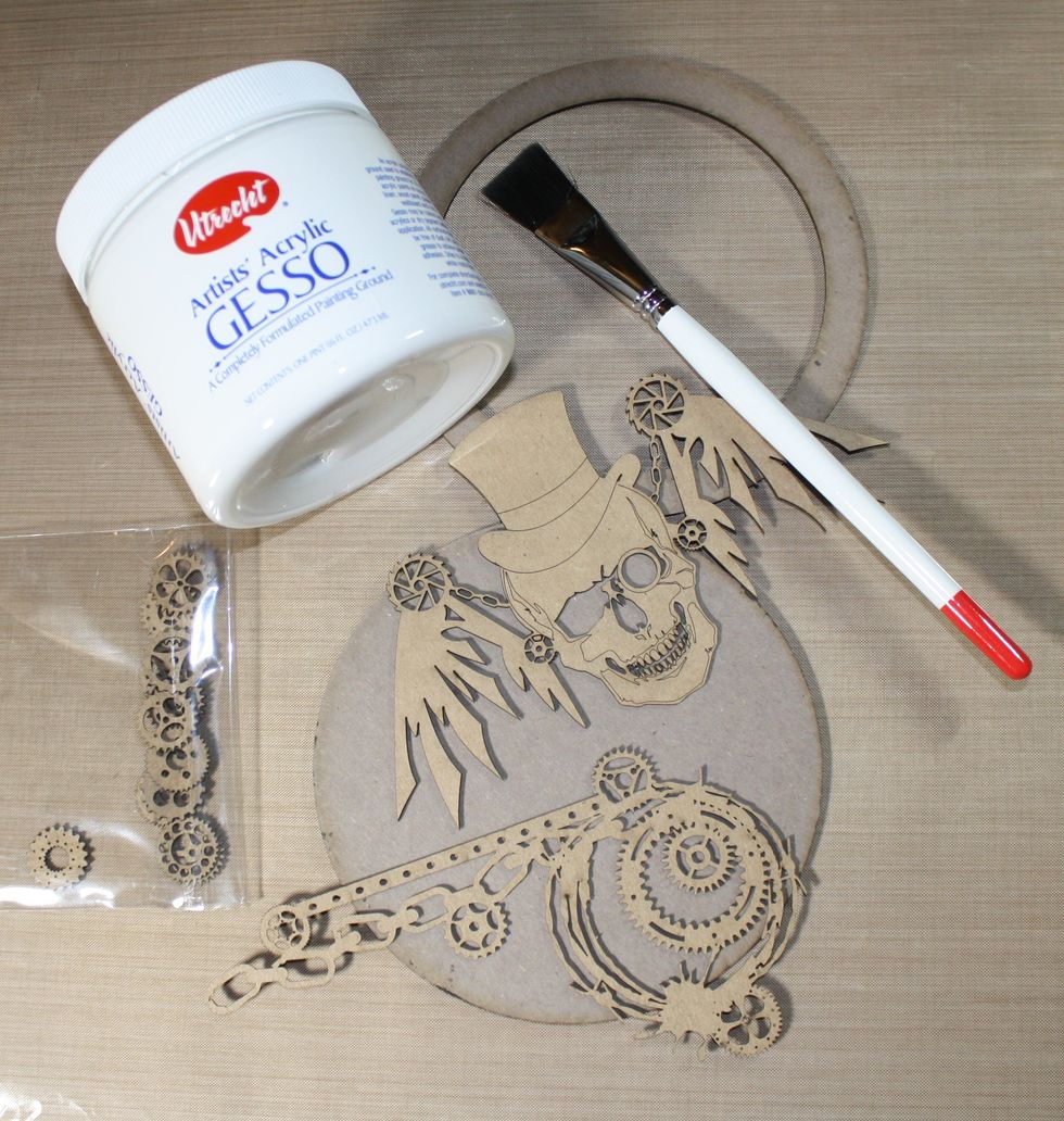 Gesso all the chipboard.