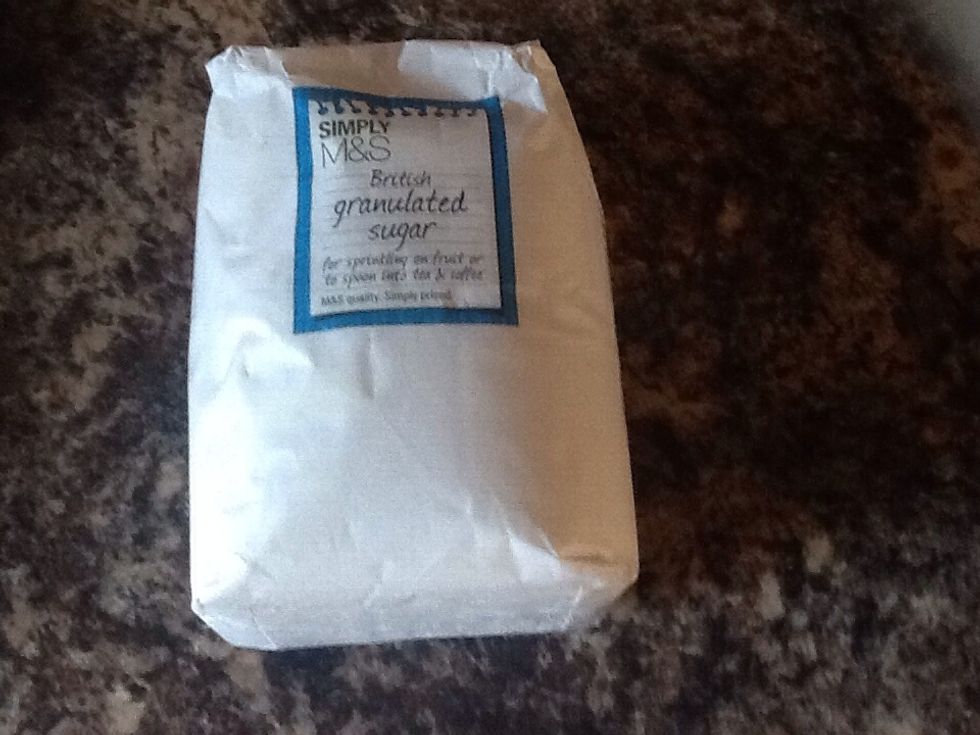 Get 1 tablespoon of sugar, I am using granulated to give a rougher texture to the scrub.