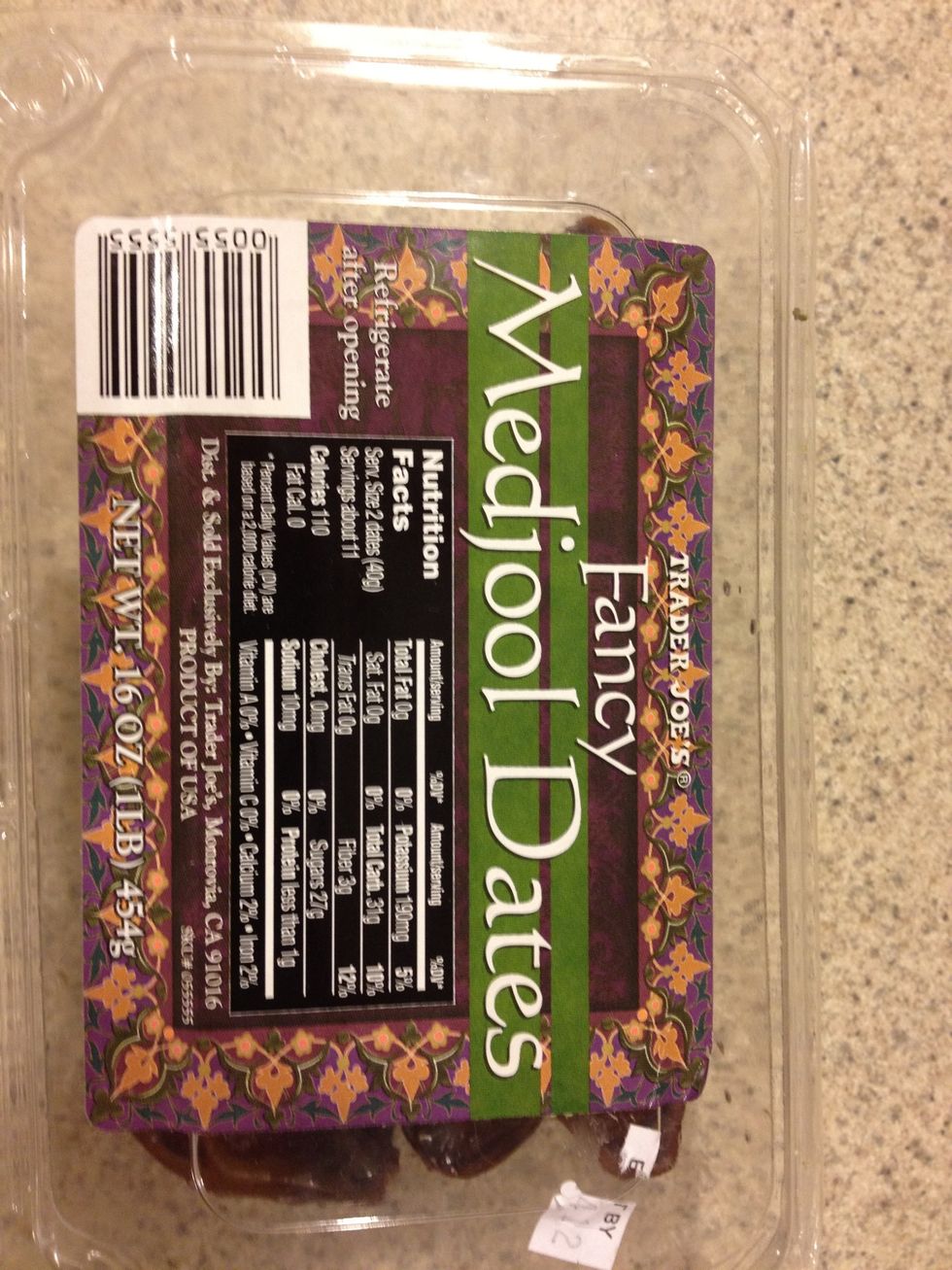 Get 10 Medjool dates. You can use any variety of dates- but Medjool are really sweet!