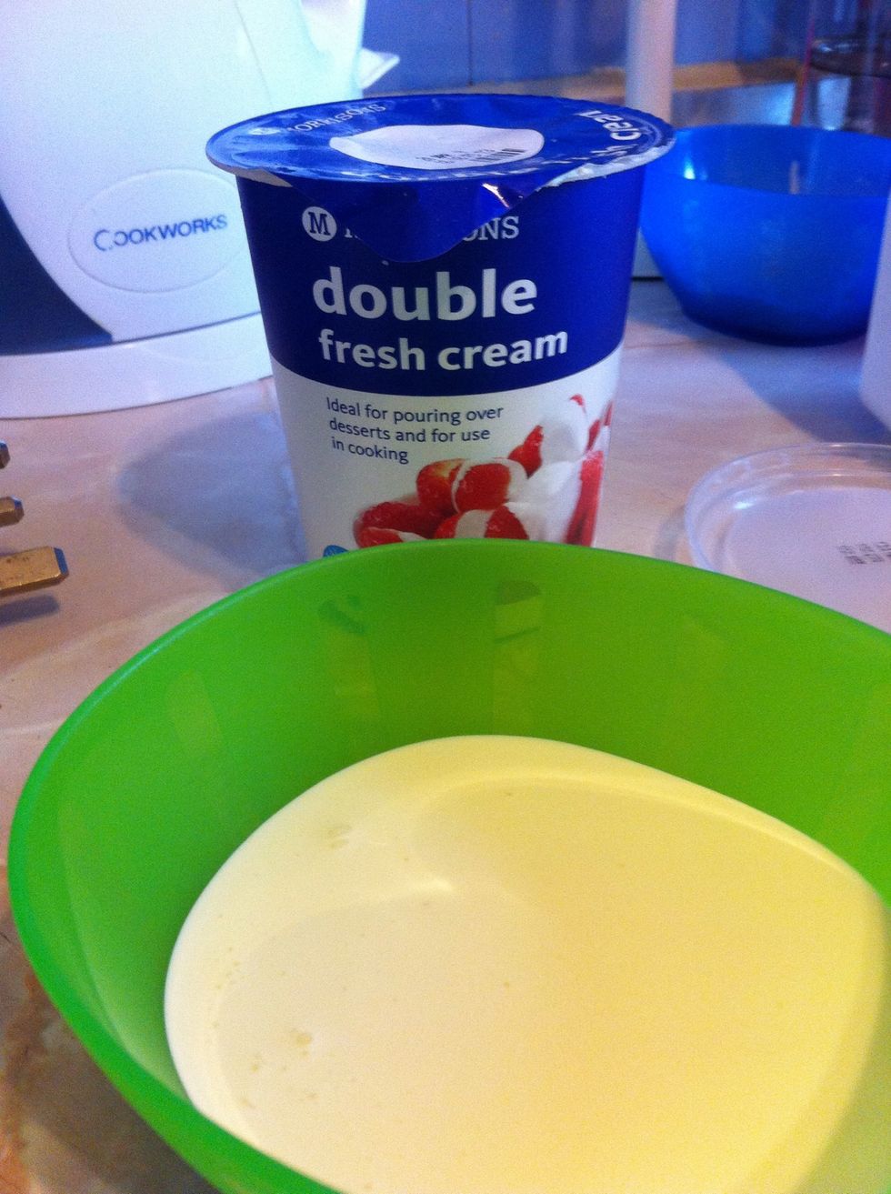 Get 100ml of double cream and mix it with ...