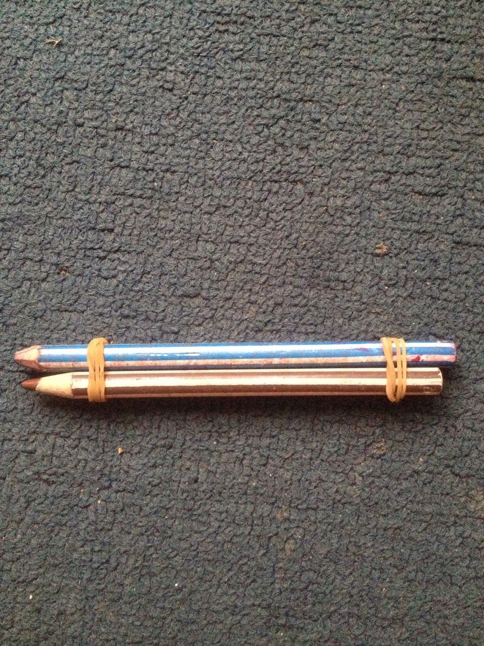 Get 2 mall pencils and tie like this..