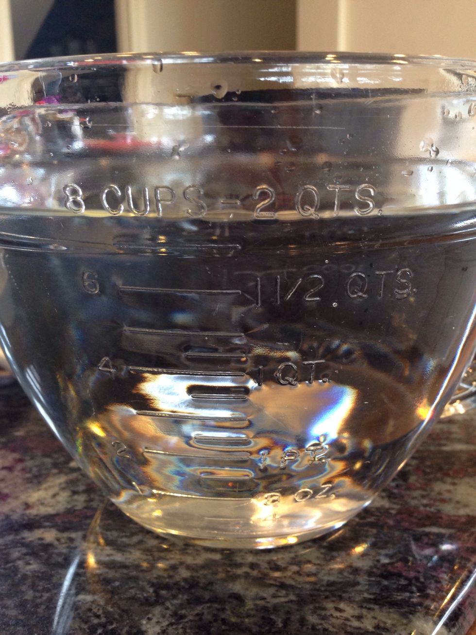 Get 2 qts of water and set to boil.