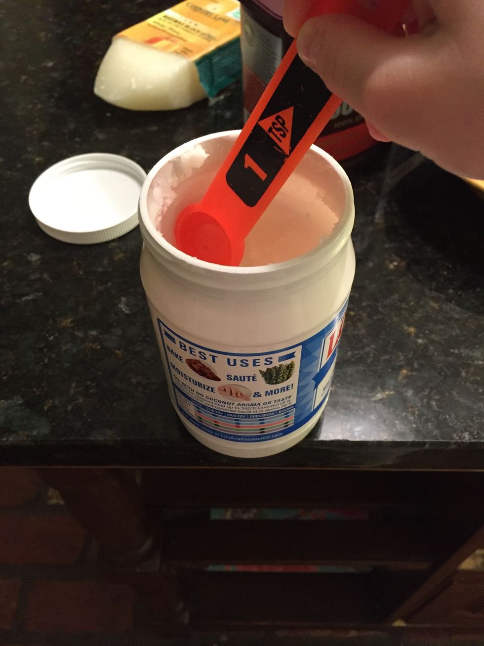Get 2 tablespoons of coconut oil into the bowl
