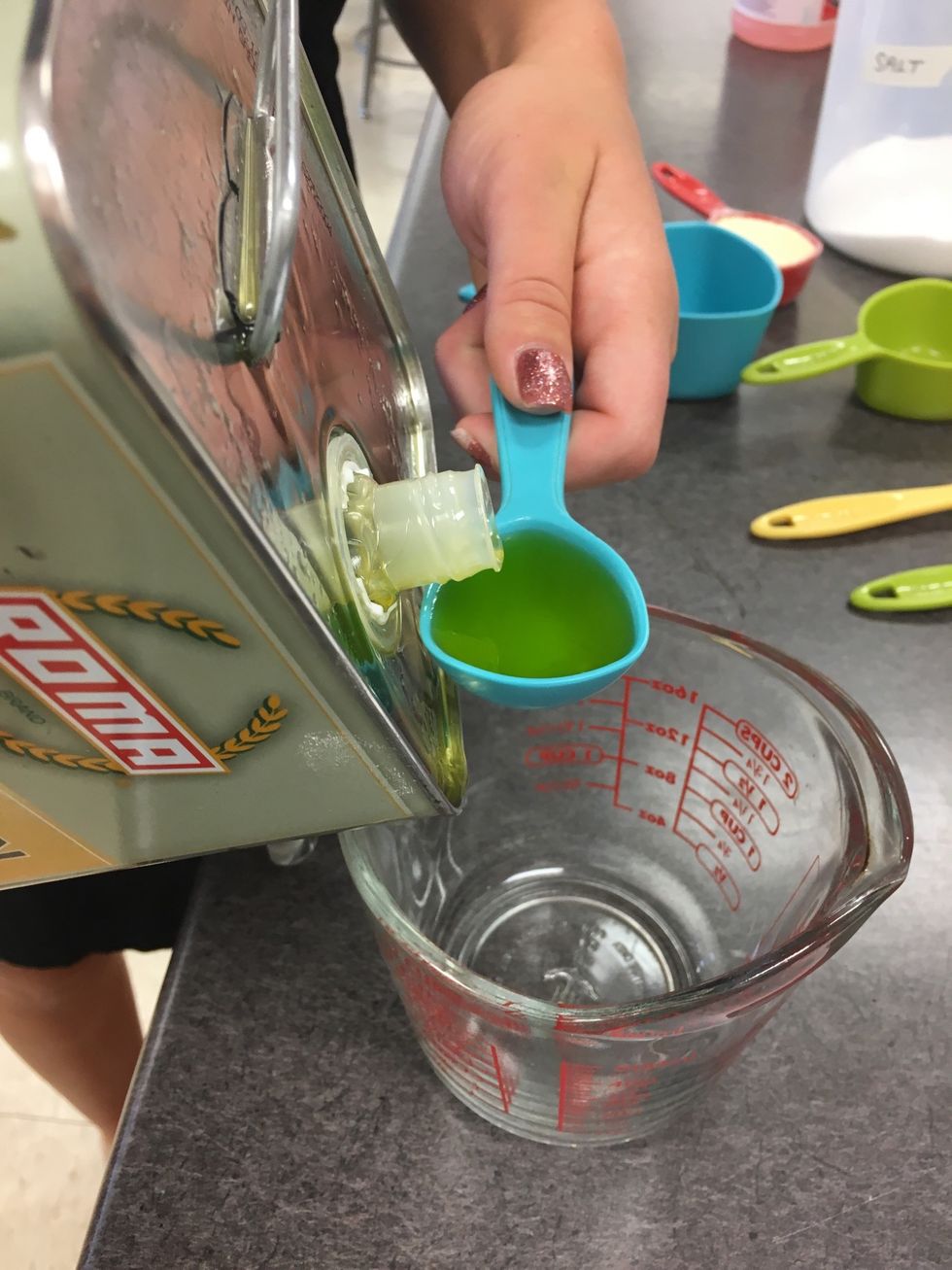 Get 3 tablespoons of olive oil